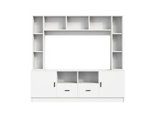 Meuble tv coloris blanc 180 cm   IKSETERA TRADING LTD