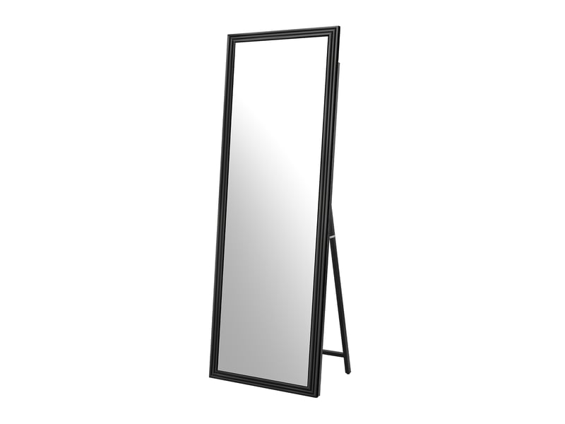  Miroir plein pied 160x50 cm avec cadre en bois, support métal réglable, noir  - Conforama A
