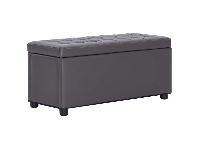 Banc de rangement 87,5 cm gris similicuir  - Conforama B
