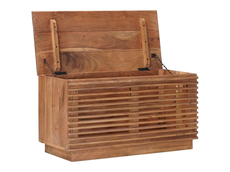  Boîte de rangement, coffre de rangement naturel 85x40x46 cm  - Conforama D
