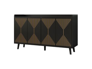 Buffet 4 porte(s)   <strong></strong> <strong></strong> - 140 cm coloris noir 