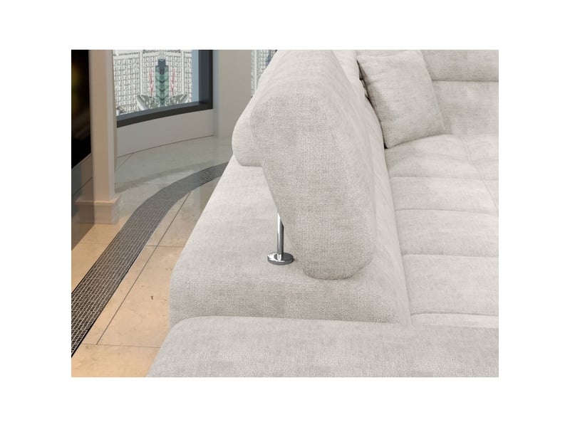  Canapé d'angle convertible palazzo 4 places beige – angle gauche avec coffre  - Conforama E