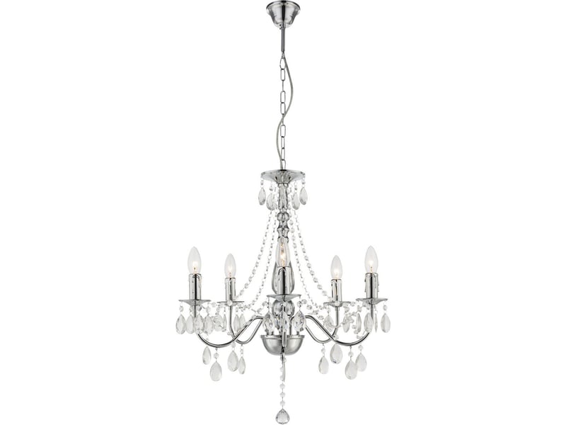  Suspension plafonnier chrome 5x e14  - Conforama A
