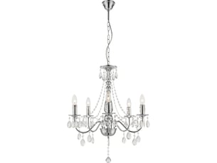 Suspension plafonnier chrome 5x e14