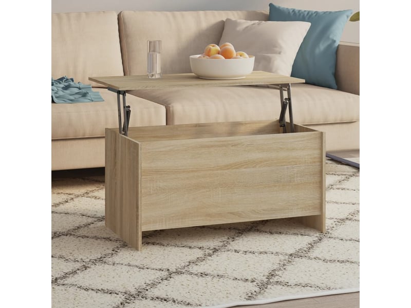  Table basse rectangulaire | table de salon chêne sonoma 102x55,5x52,5 cm bois d'ingénierie  - Conforama B