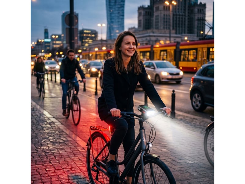  Éclairage vélo led usb rechargeable étanche avant arrière, aluminium robuste, sécurité nuit ville route  - Conforama D