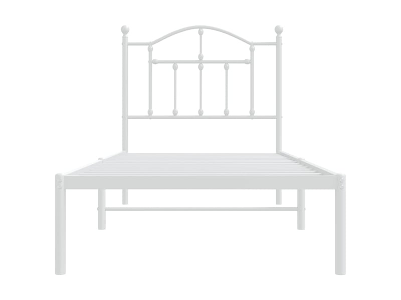  Lit simple- lit adulte -  cadre de lit métal sans matelas avec tête de lit blanc 80x200cm  - Conforama D