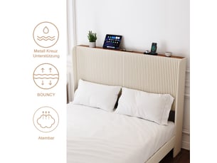 Lit 2 places 180x200 cm <strong></strong>  <strong></strong> coloris beige