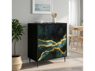 Commode 1 tiroir(s)    <strong></strong> <strong></strong> coloris noir largeur 66 cm