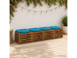 Lot de 4 coussins de siège, coussins d'assise 100 % polyester bleu clair cf60057