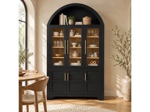 Buffet 6 porte(s)  0 tiroir(s) <strong>BEAOK</strong> <strong></strong> - 110 cm coloris noir 