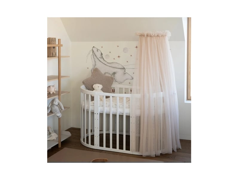  Lit bébé évolutif 7 en 1 ovale - blanc waldin OWAL-W - Conforama E