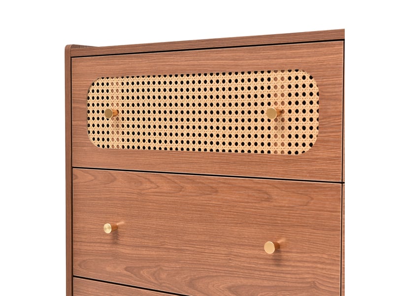  Buffet haut 120x40x90 cm 6 compartiments de rangement charge max 50 kg design moderne couleur noyer  - Conforama W