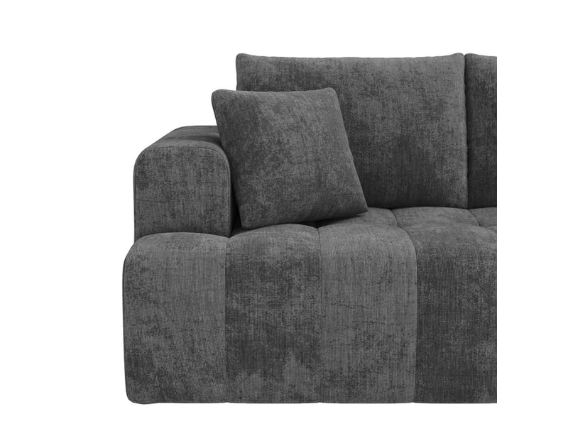  Canapé d'angle en forme de l ,3 places,tissu chenille confortable,244x136x79,gris  - Conforama E