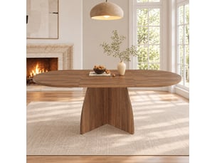 Table à manger extensible 120x90 cm à 180x90 cm, angles arrondis, mdf couleur marron, design moderne