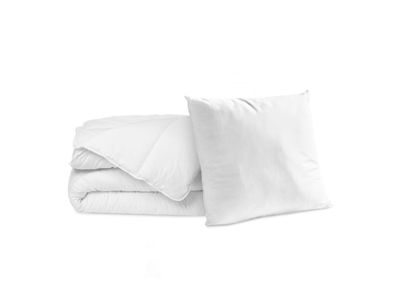  Pack couette chaude 140x200cm + oreiller moelleux 60x60cm coton bio Fabriqué en France - Conforama A