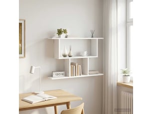 Étagère murale, étagère suspendue blanc 80 x 15 x 50,5 cm bois d'ingénierie cf42047