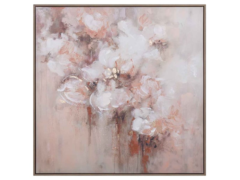  Tableau peint à la main avec cadre en bois rouge 103x4x103h cm  - Conforama B