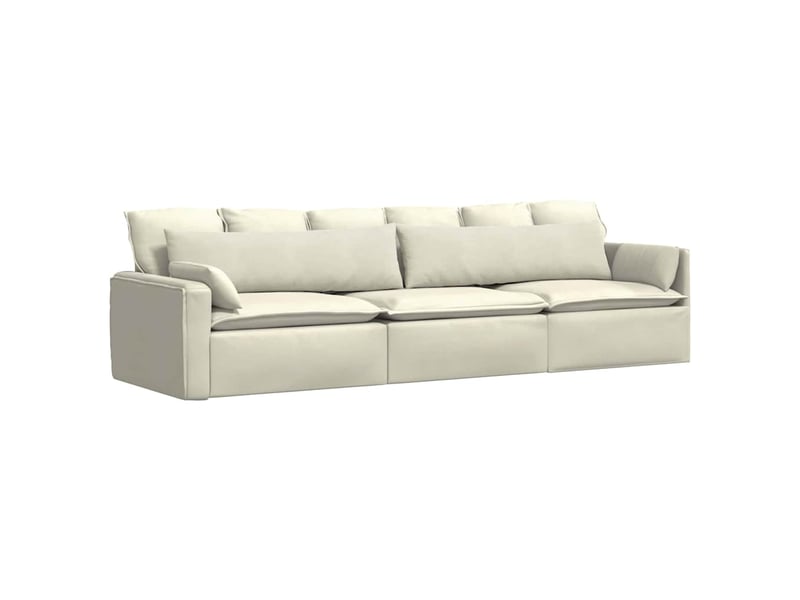  Lot de 2 coussins de canapé, coussins décoratifs crème 145 x 40 cm cf59039  - Conforama C