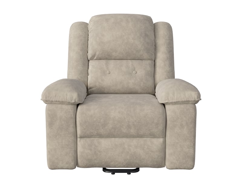 Fauteuil de massage releveur - 93 x 102 x 106 cm-brun - fauteuil massant électrique 8 points, chauffage lombaire, fonction releveur et tissu bronzant - Conforama A