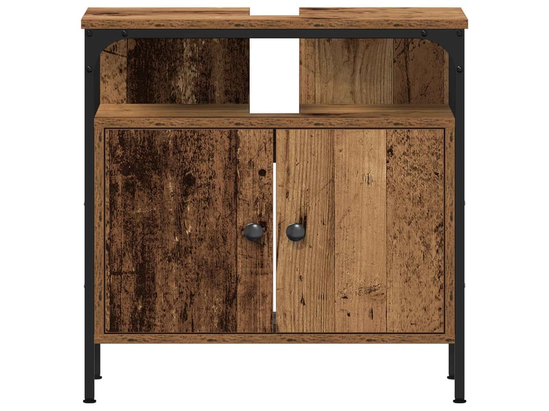  Ensemble de mobilier de salle de bain 2 pc marron cf64162  - Conforama D