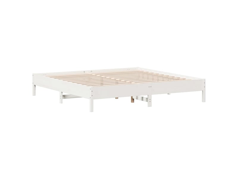  Lit double- lit adulte -  cadre de lit sans matelas blanc 180x200 cm bois massif de pin  - Conforama A