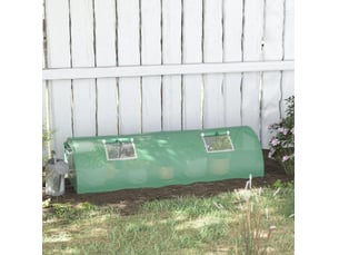 Mini serre tunnel de jardin 200 x 80 x 45 cm – verte – film pe anti-uv et 4 fenêtres en maille