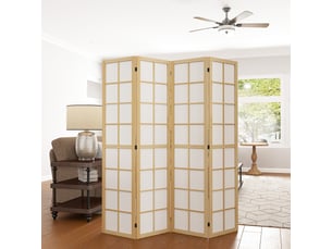 Paravent interieur pliable 4 panneaux 160 x 170 cm séparateur de pièce pour salon chambre à maison coucher, naturel