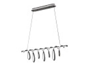 Fabrilamp premium, suspension, moderne, led, 157 w, 13884 lm, 3000-4000-6000 k, noir, 55-119.5 x 90 x 26 cm