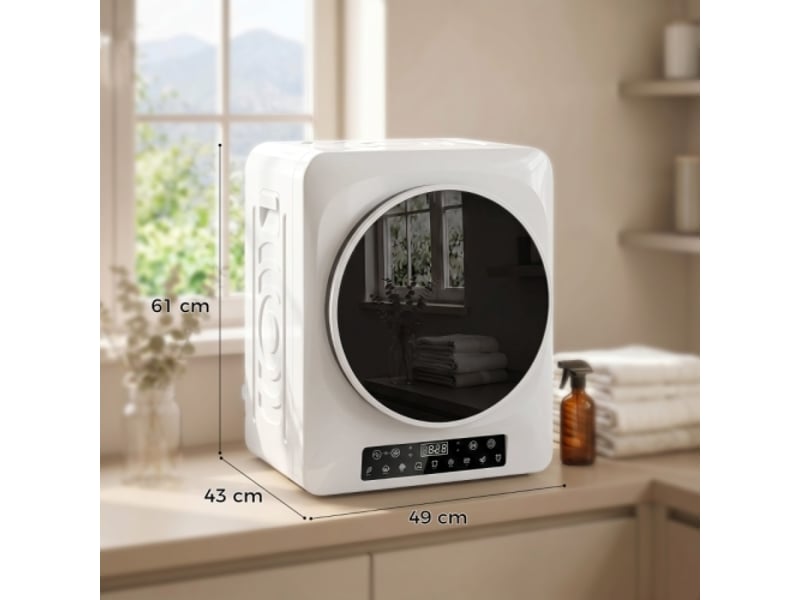 Sèche-linge compact 1000 w avec modes extra sec et eco, minuterie et température réglables, blanc - Conforama C