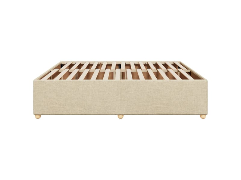  Lit double- lit adulte -  cadre de lit sans matelas crème 200x200 cm tissu  - Conforama D