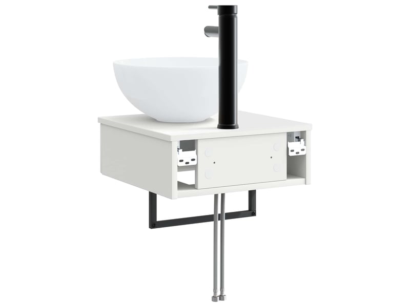  Basin de lavage mural, lavabo blanc 40x41x40.5 cm bois d'ingénierie  - Conforama E