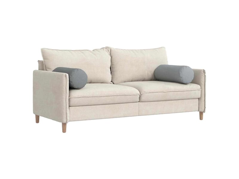  Lot de 2 coussins d'accent, coussins décoratifs, coussins lombaires tissu gris clair ø 25 x 70 cm cf56694  - Conforama C