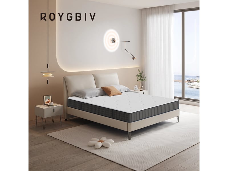 Roygbiv matelas, matelas à ressorts 25cm épaisseur, matelas 7 zones, certifié oeko-tex, dureté moyenne - Conforama B