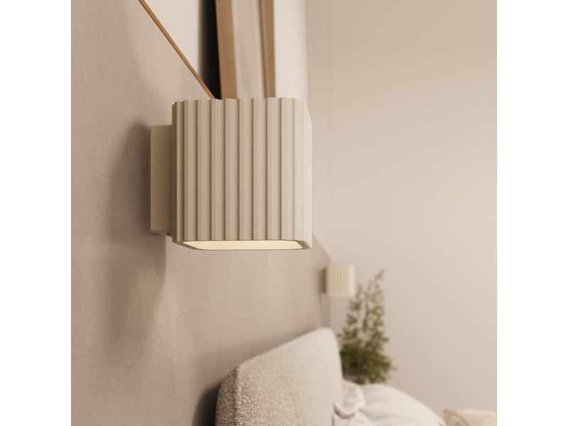  Plafonnier riff 1 beige gu10 aluminium moderne 10x10x10cm SL.3022 - Conforama D