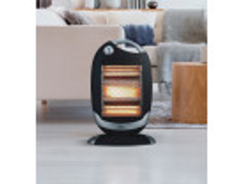  Chauffage radiant oscillant fabrilamp candente 1200 w, 3 puissances, 3 éléments, noir et argent, 52 x 33 x 25 cm 202351278 - Conforama D