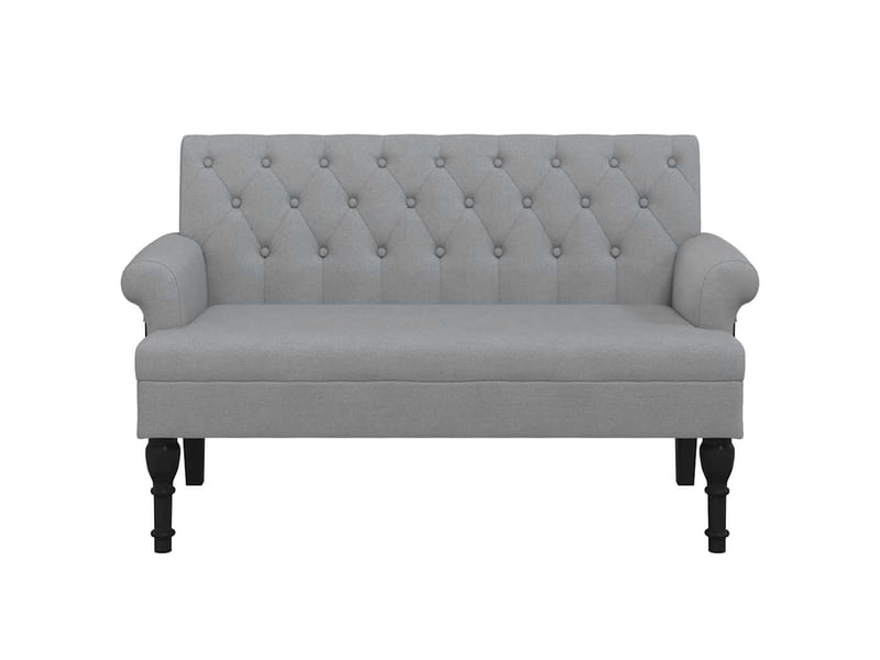  Banc salon, banc interieur avec dossier gris clair 120x62x75,5 cm tissu  - Conforama C