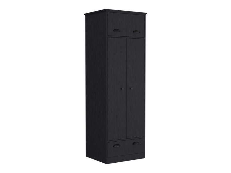  Armoire falkland de 179 cm avec 1 tiroir et penderie, wengé  - Conforama C