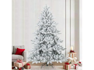 Sapin de noël, arbre de noël artificiel à branches pliantes, duveteux de neige cf61143