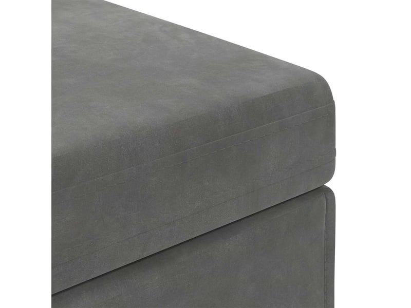  Tabouret bas, ottoman gris foncé 41x41x40 cm velours et bois composite  - Conforama E