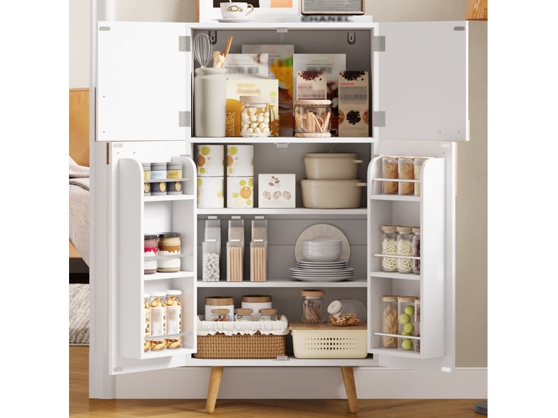  Armoire de cuisine 60x35x120 cm à 4 portes coloris blanc  - Conforama E