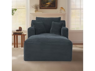 Méridienne moderne gris foncé en velours côtelé - canapé salon compact avec confort relaxe et design élégant