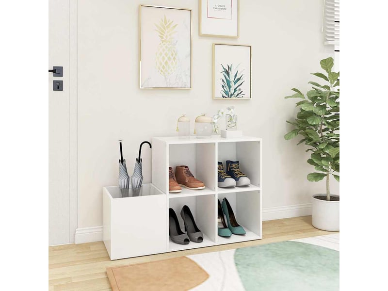  Meuble à chaussure, armoire à chaussures d'entrée blanc bois d'ingénierie  - Conforama C