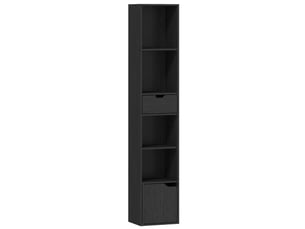 Bibliotheque coloris noir 4 étagère(s) MEUBLIV - 24 cm x 158 cm