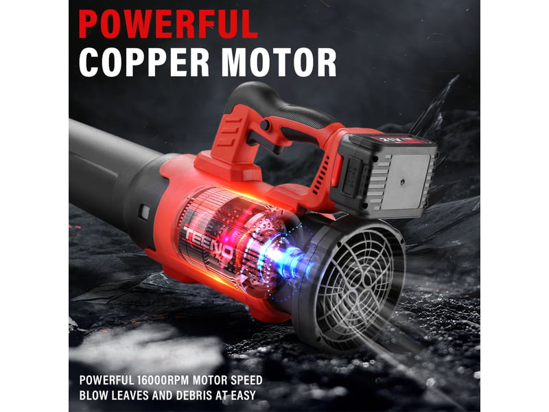  Souffleur de feuilles électrique, 450 cfm 130 mph, 2 batteries 4,0 ah,6 modes de vitesse  - Conforama D
