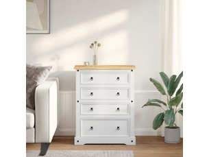 Coffre de rangement, boîte de rangement avec tiroir corona blanc 92x48x114 cm