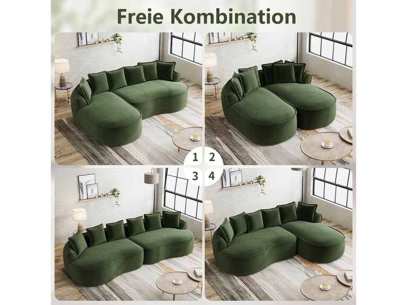  Canapé méridienne, chaise longue, en chenille, version gauche, mobilier pour espace de vie, pour salon et séjour  - Conforama E