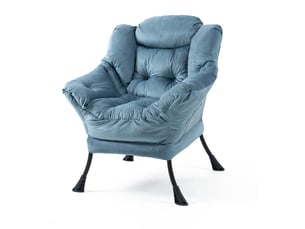 Fauteuil relax manuel  <strong>COVREO </strong> Coton / Polyester bleu