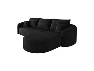 Canapé d'angle, canapé modulable – sans montage, 266 cm, noir