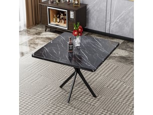 Table à manger carrée,98x98x78 cm,4 à 6 personnes,mdf et métal,noir